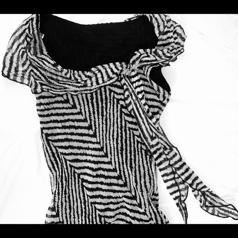 dina bar-el silk black and white dress